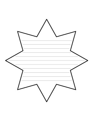 8 Point Star-Shaped Writing Templates