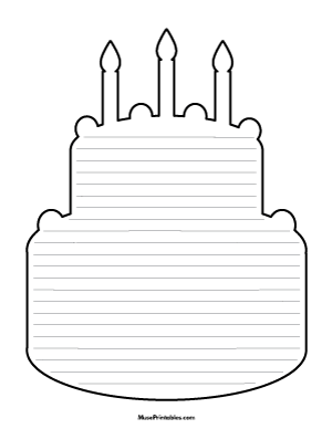 Birthday Cake-Shaped Writing Templates