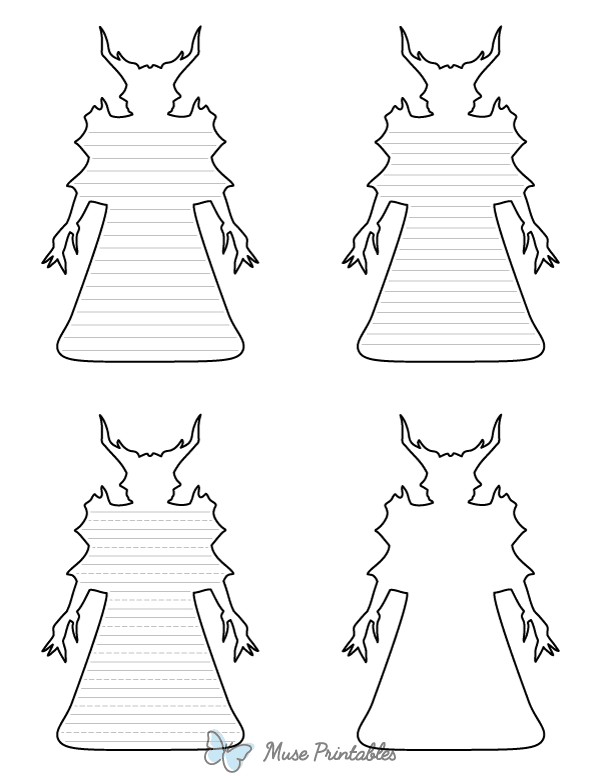 Evil Spirit-Shaped Writing Templates