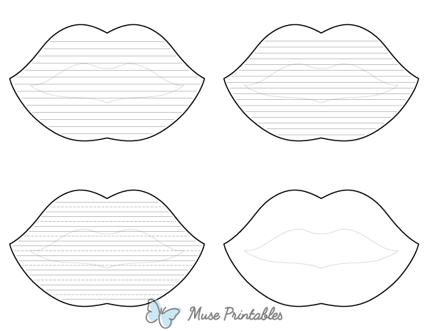 Female Lips-Shaped Writing Templates