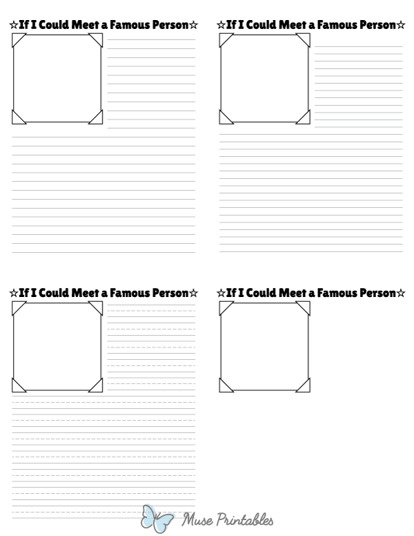 If I Could Meet a Famous Person Writing Templates