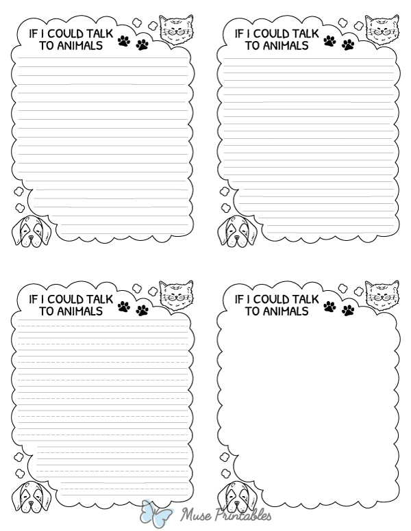 If I Could Talk to Animals Writing Templates