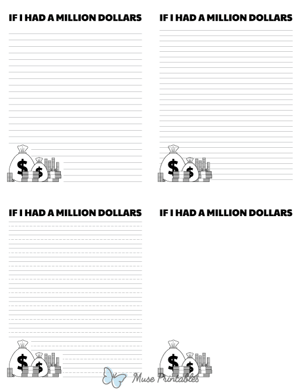 If I Had a Million Dollars Writing Templates