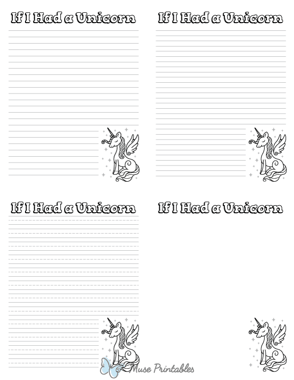 If I Had a Unicorn Writing Templates