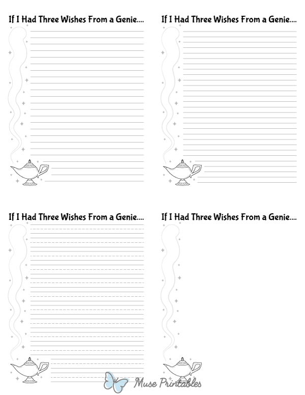 If I Had Three Wishes From a Genie Writing Templates