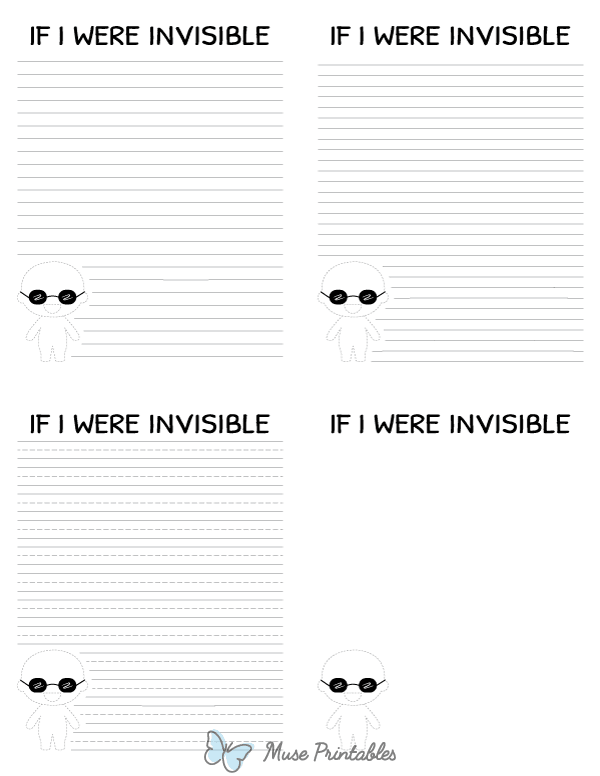 If I Were Invisible Writing Templates
