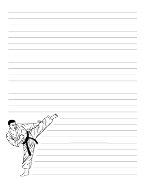 Martial Arts Writing Template