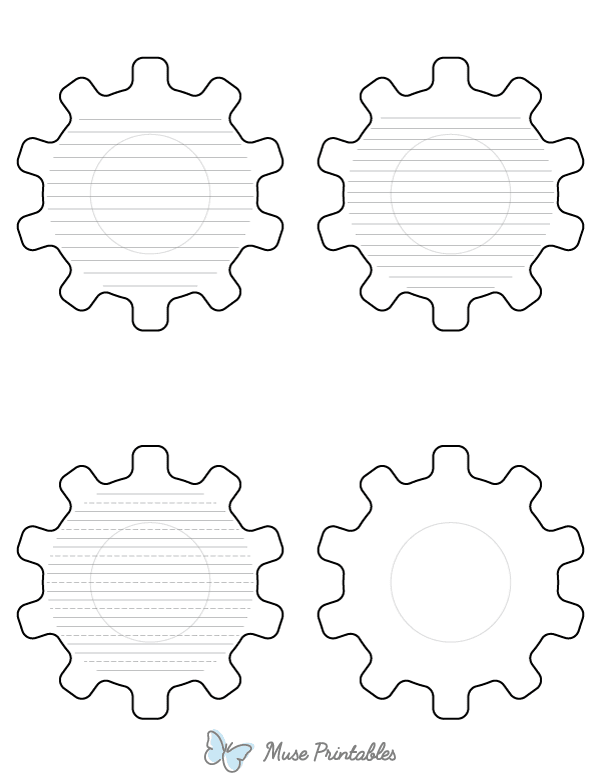 Simple Gear-Shaped Writing Templates