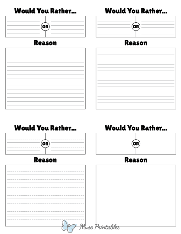 Would You Rather Writing Templates