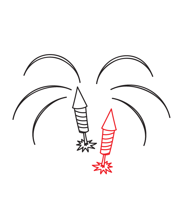 How to Draw  4th of July Fireworks - Step 10