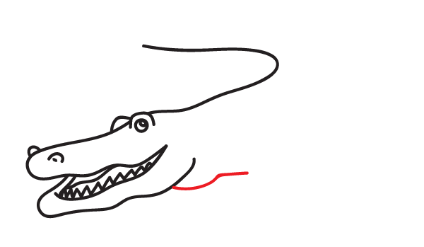 How to Draw an Alligator - Step 10