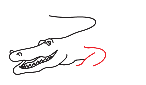 How to Draw an Alligator - Step 11