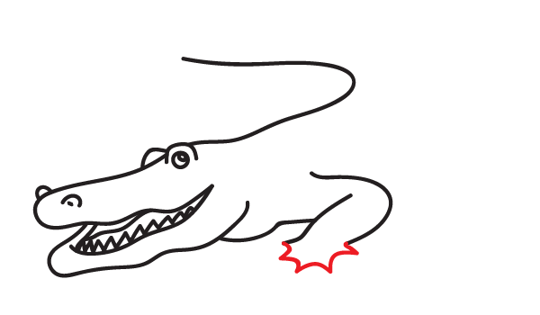How to Draw an Alligator - Step 12