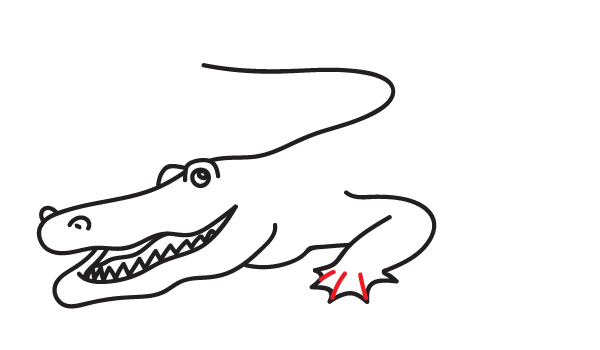 How to Draw an Alligator - Step 13