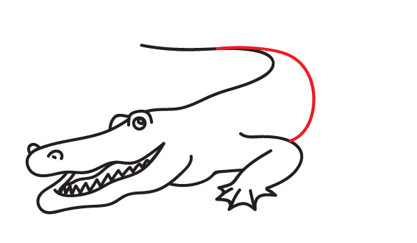 How to Draw an Alligator - Step 14