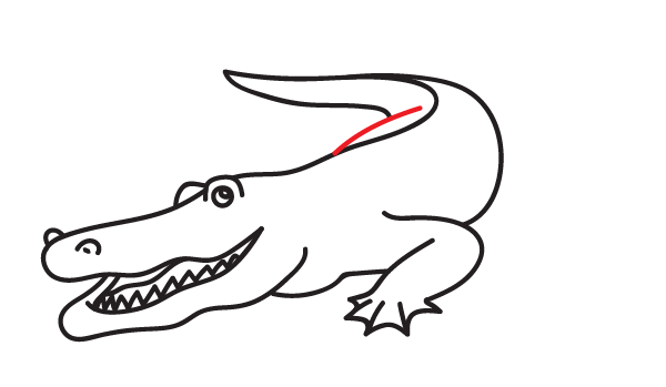 How to Draw an Alligator - Step 16