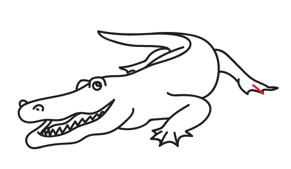 How to Draw an Alligator - Step 20