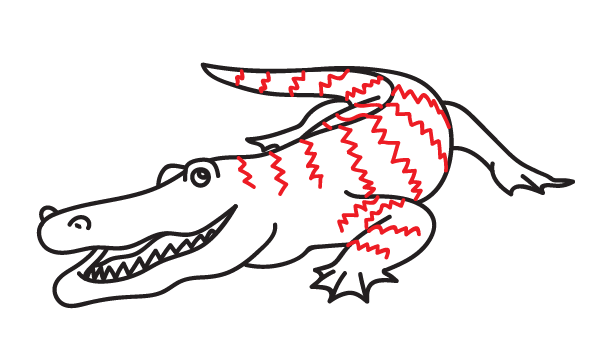 How to Draw an Alligator - Step 21