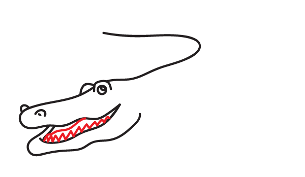 How to Draw an Alligator - Step 9