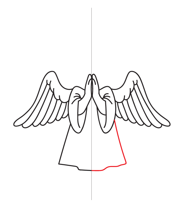 How to Draw an Angel - Step 12
