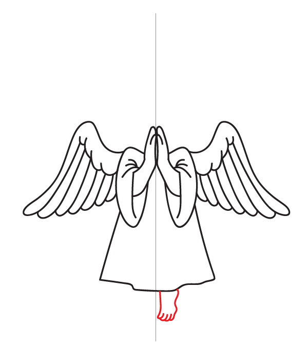 How to Draw an Angel - Step 13