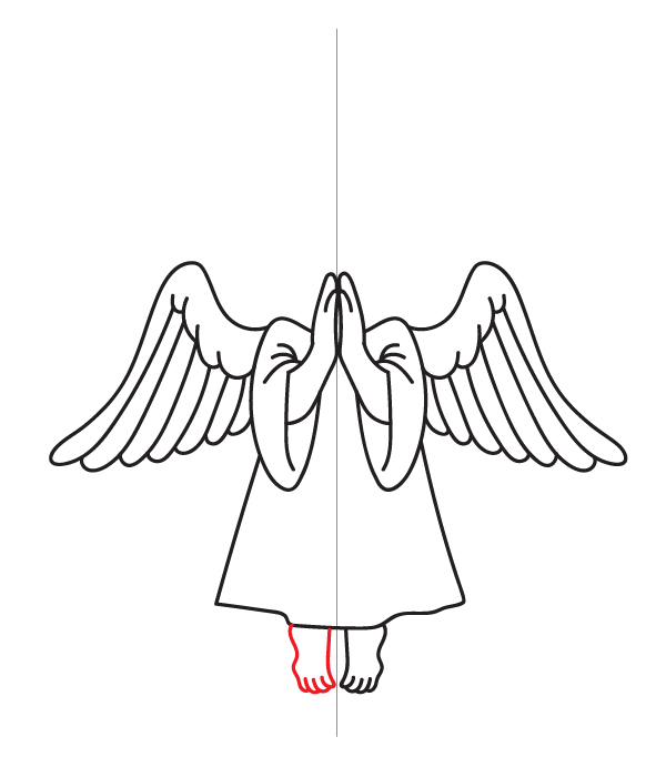 How to Draw an Angel - Step 14