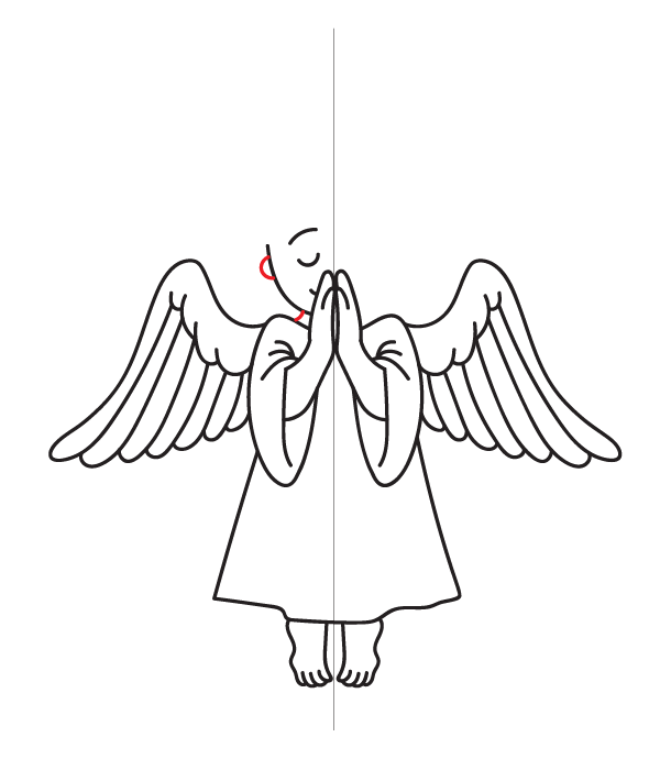 How to Draw an Angel - Step 17