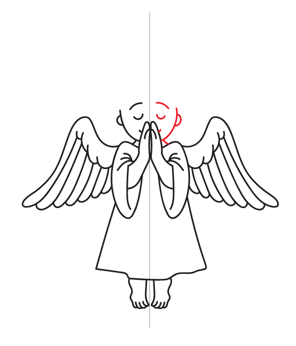 How to Draw an Angel - Step 18