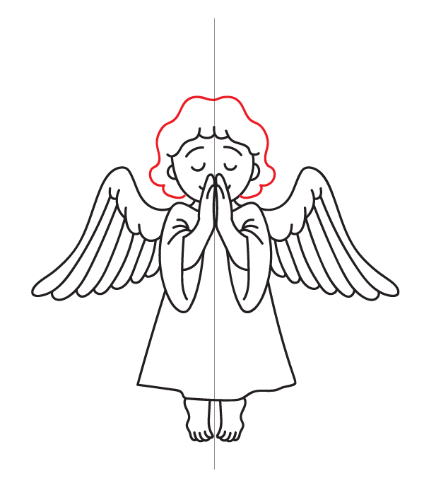 How to Draw an Angel - Step 20