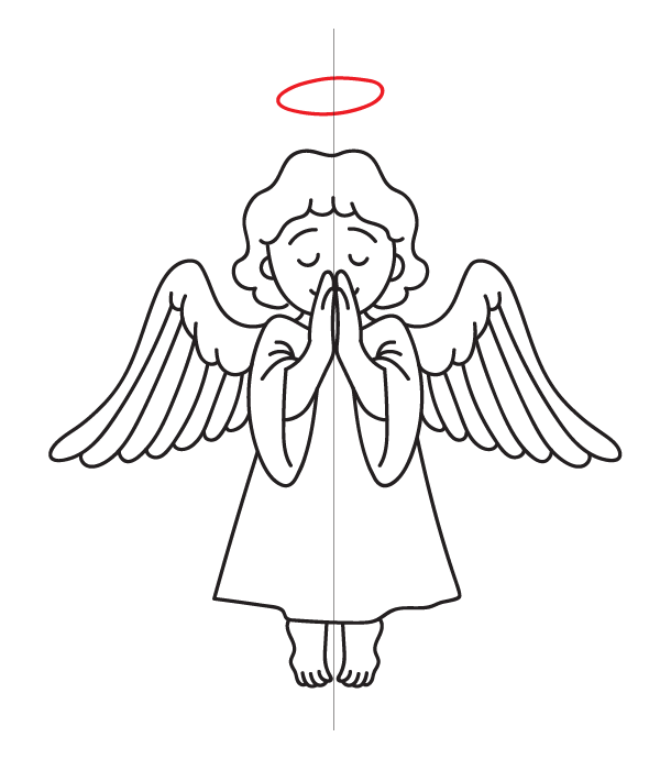 How to Draw an Angel - Step 21