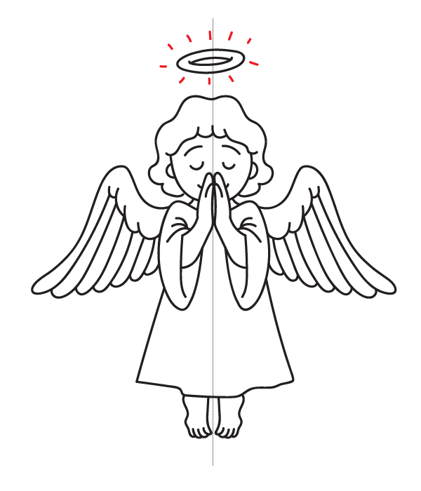 How to Draw an Angel - Step 23