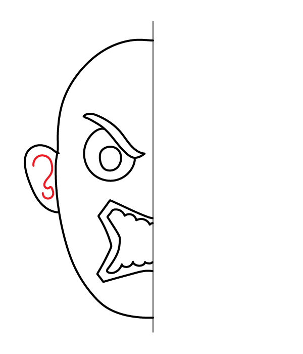 How to Draw an Angry Face - Step 11