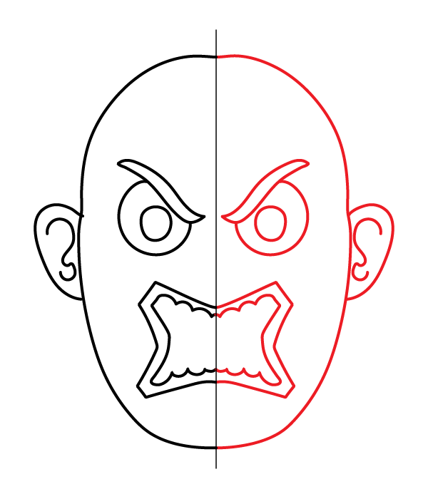 How to Draw an Angry Face - Step 12