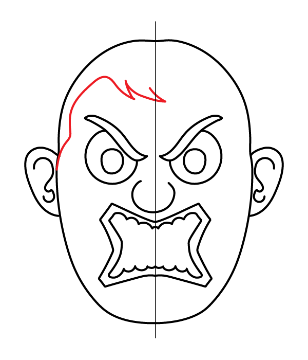 How to Draw an Angry Face - Step 14