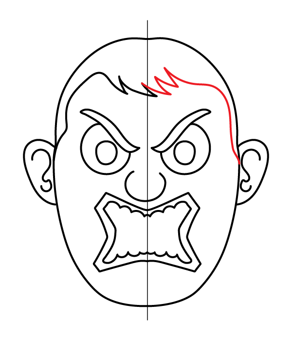 How to Draw an Angry Face - Step 15