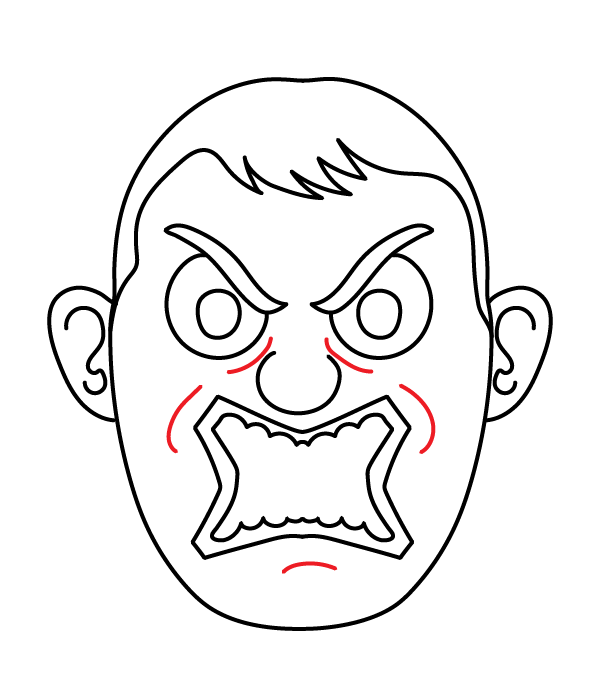 How to Draw an Angry Face - Step 17