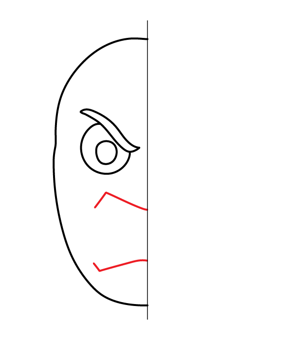How to Draw an Angry Face - Step 6