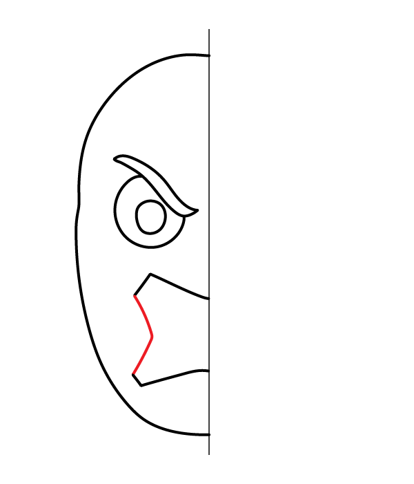 How to Draw an Angry Face - Step 7