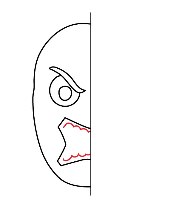 How to Draw an Angry Face - Step 8