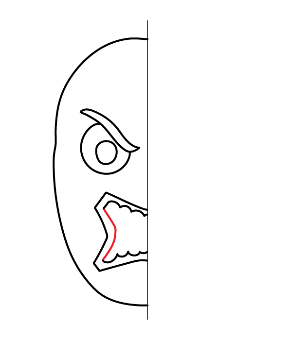 How to Draw an Angry Face - Step 9