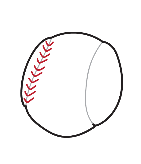 How to Draw a Baseball - Step 10