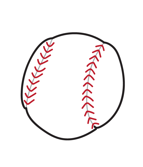 How to Draw a Baseball - Step 12