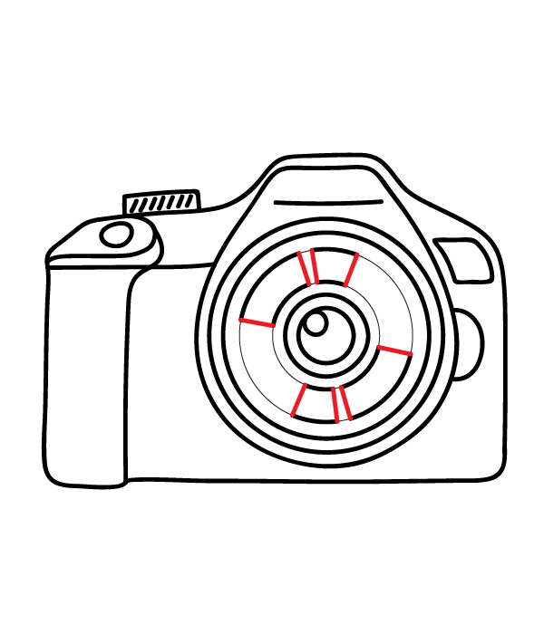 How to Draw a Camera - Step 18