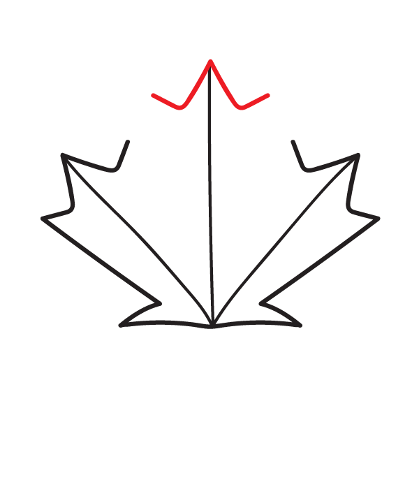 How to Draw a Canadian Maple Leaf - Step 7