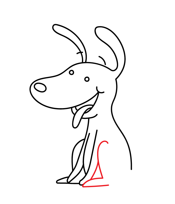 How to Draw a Cartoon Dog - Step 10