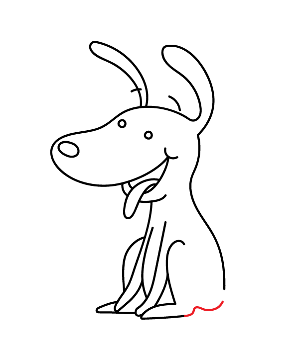How to Draw a Cartoon Dog - Step 11