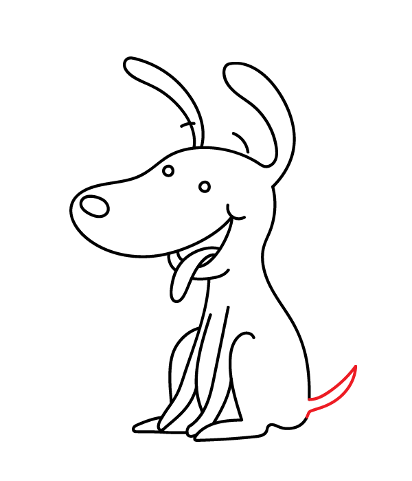 How to Draw a Cartoon Dog - Step 12