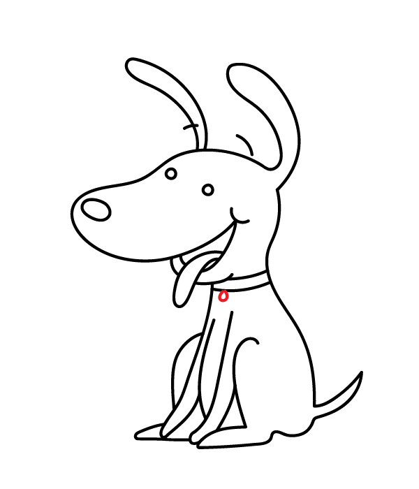 How to Draw a Cartoon Dog - Step 14