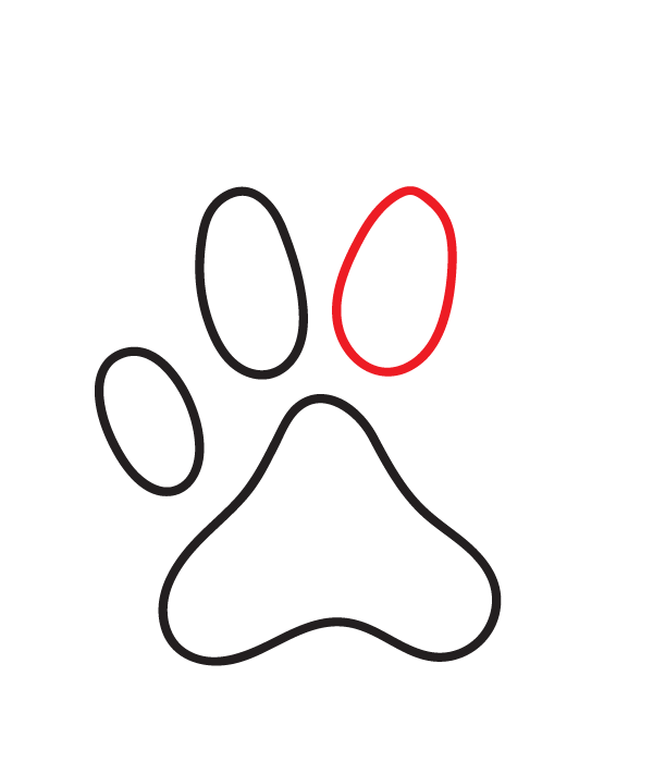 How to Draw a Cat Paw Print - Step 6