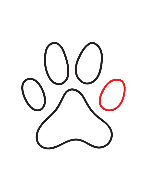 How to Draw a Cat Paw Print - Step 7